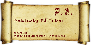 Podolszky Márton névjegykártya